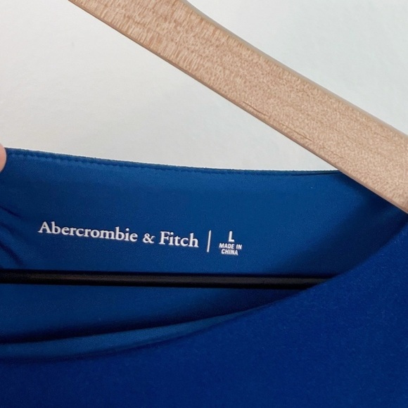 NEW Abercrombie & Fitch Stretch Draped Ruched Mini Dress in Navy Blue - Picture 3 of 5